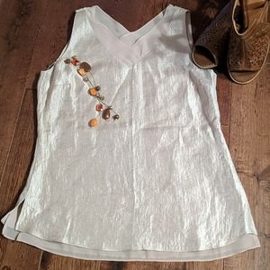 Coldwater Creek,gold sleeveless blouse.Sz P6-8